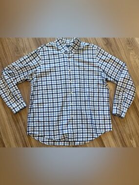 Ralph Lauren Blue and White Checked Button-Down Shirt XXL